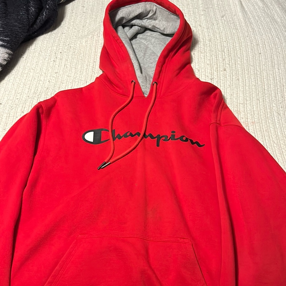 Men’s red champion hoodie